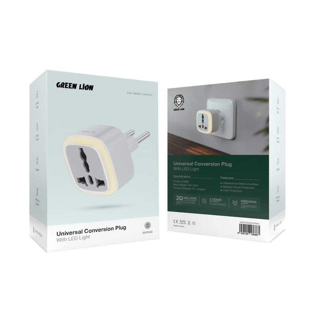Green Lion Universal Conversion Plug with LED light